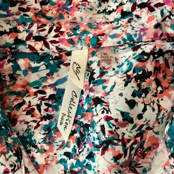 NWT- NY Collection Colorful Button-up Shirt - Picture 3 of 4
